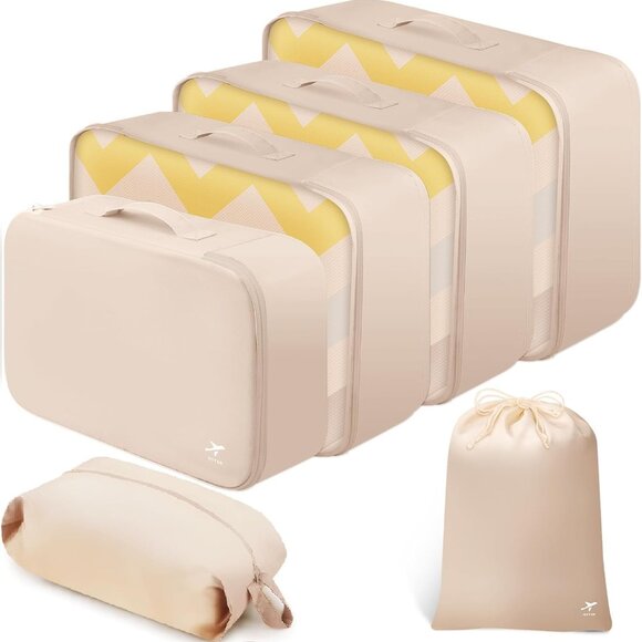 Packing Cubes for Suitcases - 6 Pieces, Light Packing Cubes for Travel, Premium - Picture 1 of 6